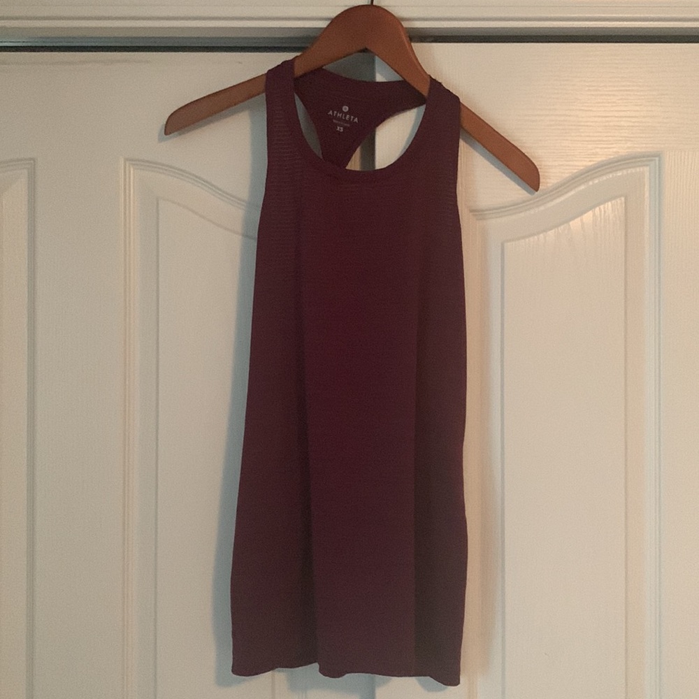 Athleta tank top with striped shear detail